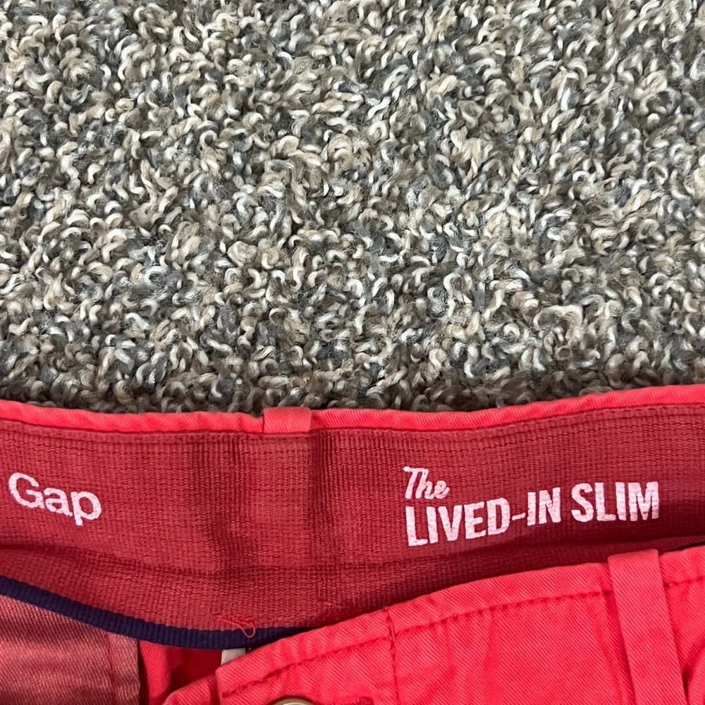 GAP Men's Preppy Slim Classic Orange Red Chinos Casual Pants - Picture 8 of 12